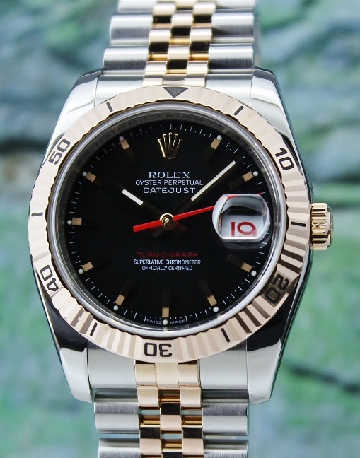 (image for) A ROLEX 18K ROSE GOLD OYSTER PERPETUAL DATEJUST TURN-O-GRAPH / 116261